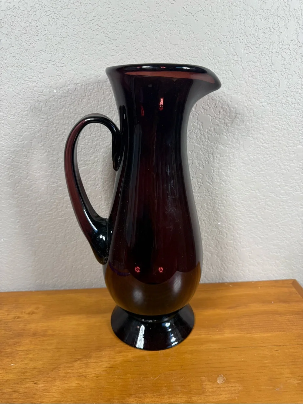 Deep Ruby Glass Pitcher Vase